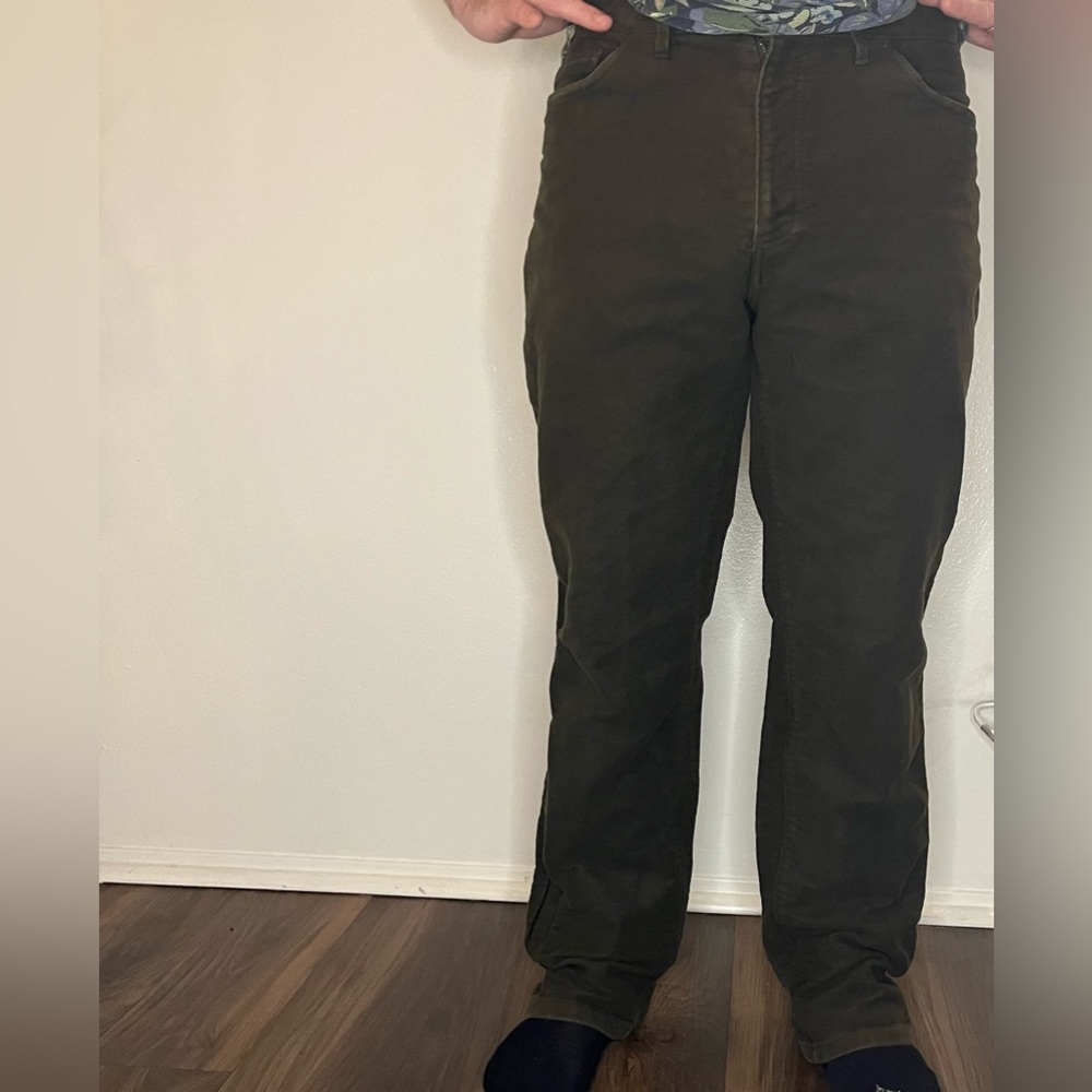 Soft Dark Green Cotton Pants (“Cordings”) ~33x32 :